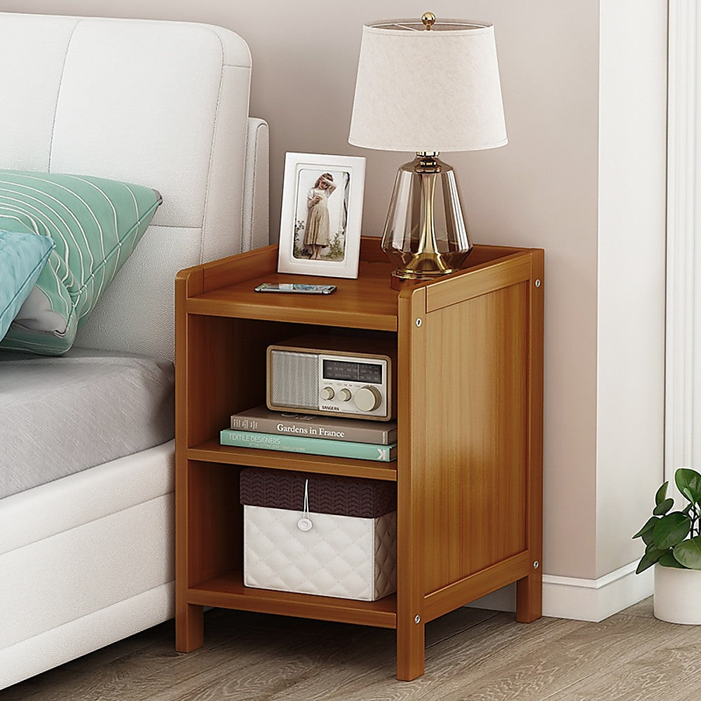 Bedside Tables: Bamboo Bedside Table Nightstand Storage Bedroom Sofa Side Stand