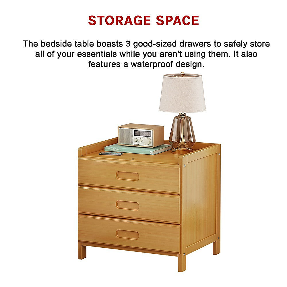 Bedside Tables: Bamboo Bedside Table Nightstand Storage Bedroom Sofa Side Stand