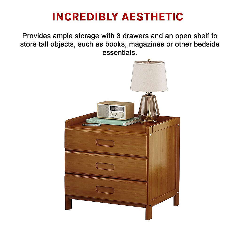 Bedside Tables: Bamboo Bedside Table Nightstand Storage Bedroom Sofa Side Stand