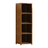 Kid's Bookcases & Shelves: Bamboo 4-Shelf Bookcase  Adjustable Display Storage Rack Stand for Living Room, Bedroom, Office or Home Organisation