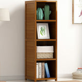 Kid's Bookcases & Shelves: Bamboo 4-Shelf Bookcase  Adjustable Display Storage Rack Stand for Living Room, Bedroom, Office or Home Organisation