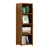 Kid's Bookcases & Shelves: Bamboo 4-Shelf Bookcase  Adjustable Display Storage Rack Stand for Living Room, Bedroom, Office or Home Organisation