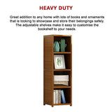 Kid's Bookcases & Shelves: Bamboo 4-Shelf Bookcase  Adjustable Display Storage Rack Stand for Living Room, Bedroom, Office or Home Organisation