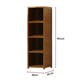 Kid's Bookcases & Shelves: Bamboo 4-Shelf Bookcase  Adjustable Display Storage Rack Stand for Living Room, Bedroom, Office or Home Organisation