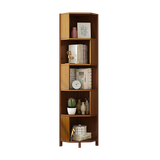 Bookcases & Shelves: 5-Shelf Corner Bookcase Industrial Bookshelf Display Storage Stand