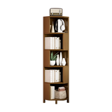 Bookcases & Shelves: 5-Shelf Corner Bookcase Industrial Bookshelf Display Storage Stand