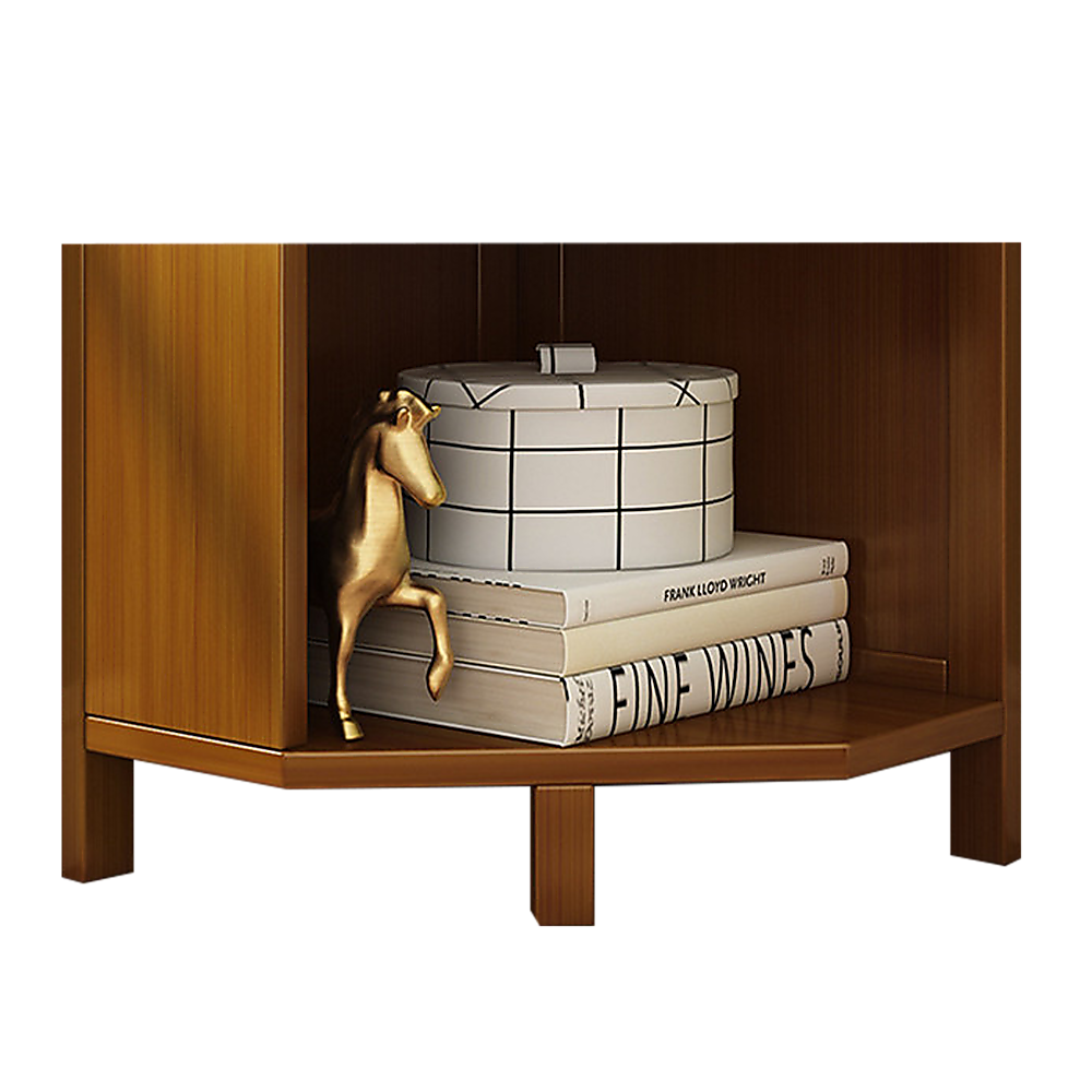Bookcases & Shelves: 5-Shelf Corner Bookcase Industrial Bookshelf Display Storage Stand