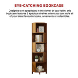 Bookcases & Shelves: 5-Shelf Corner Bookcase Industrial Bookshelf Display Storage Stand