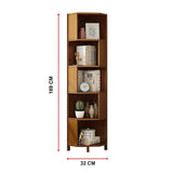 Bookcases & Shelves: 5-Shelf Corner Bookcase Industrial Bookshelf Display Storage Stand