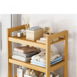 Sofas & Sofa Beds: Bamboo 2-in-1 Laundry Hamper Side Table with 2 Shelves and Clothes Basket