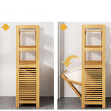 Sofas & Sofa Beds: Bamboo 2-in-1 Laundry Hamper Side Table with 2 Shelves and Clothes Basket