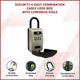 Masonry Tools: Security 4 Digit Combination Cable Lock Box With Luminous Dials