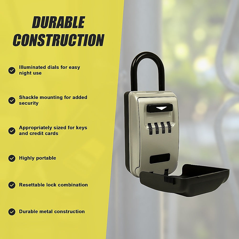 Masonry Tools: Security 4 Digit Combination Cable Lock Box With Luminous Dials