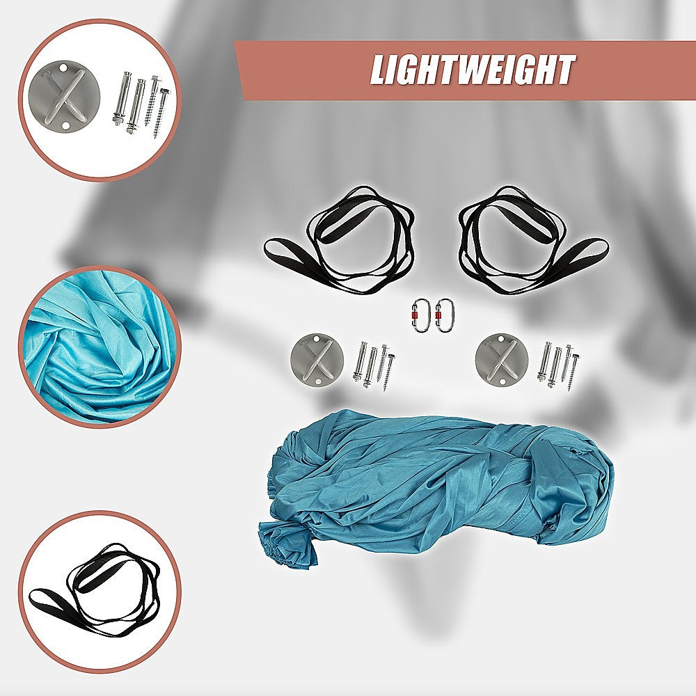 Yoga & Pilates: 5x2.8m Yoga Pilates Aerial Silk Kit Swing Anti-Gravity Hammock