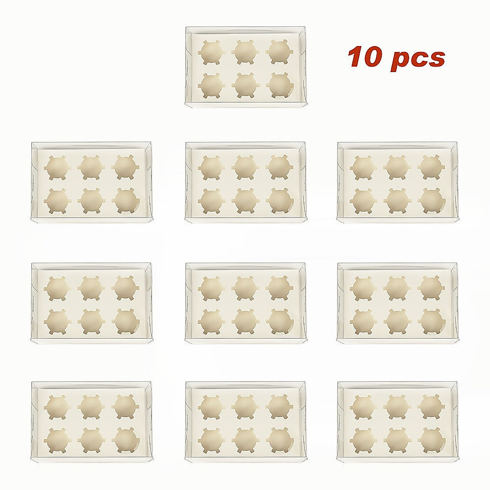 10Pcs Clear Dessert Boxes Cupcake Packaging – Transparent Bakery Cake Gift Boxes