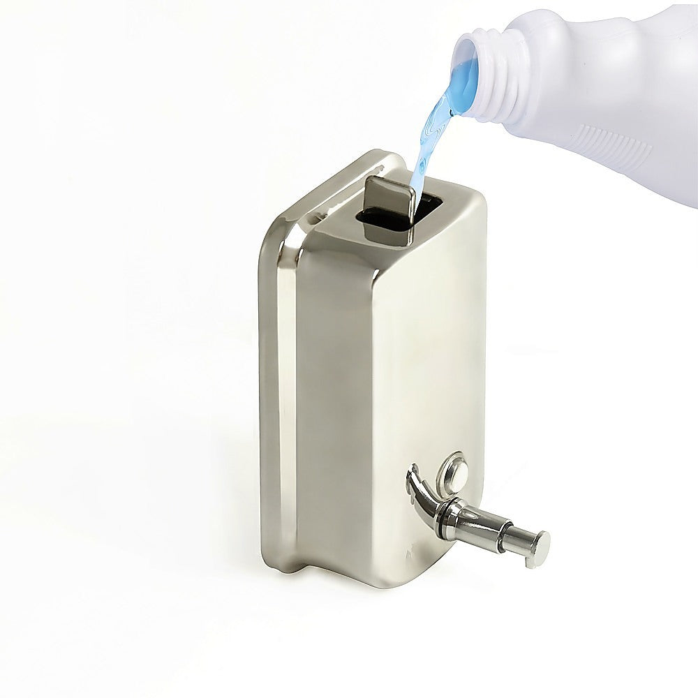 Bath Caddies: 304 Stainless Steel Commercial Liquid Soap Hand Sanitiser Dispenser Wall Mount Bathroom Kitchen Office Hospital Restaurant 1000ml