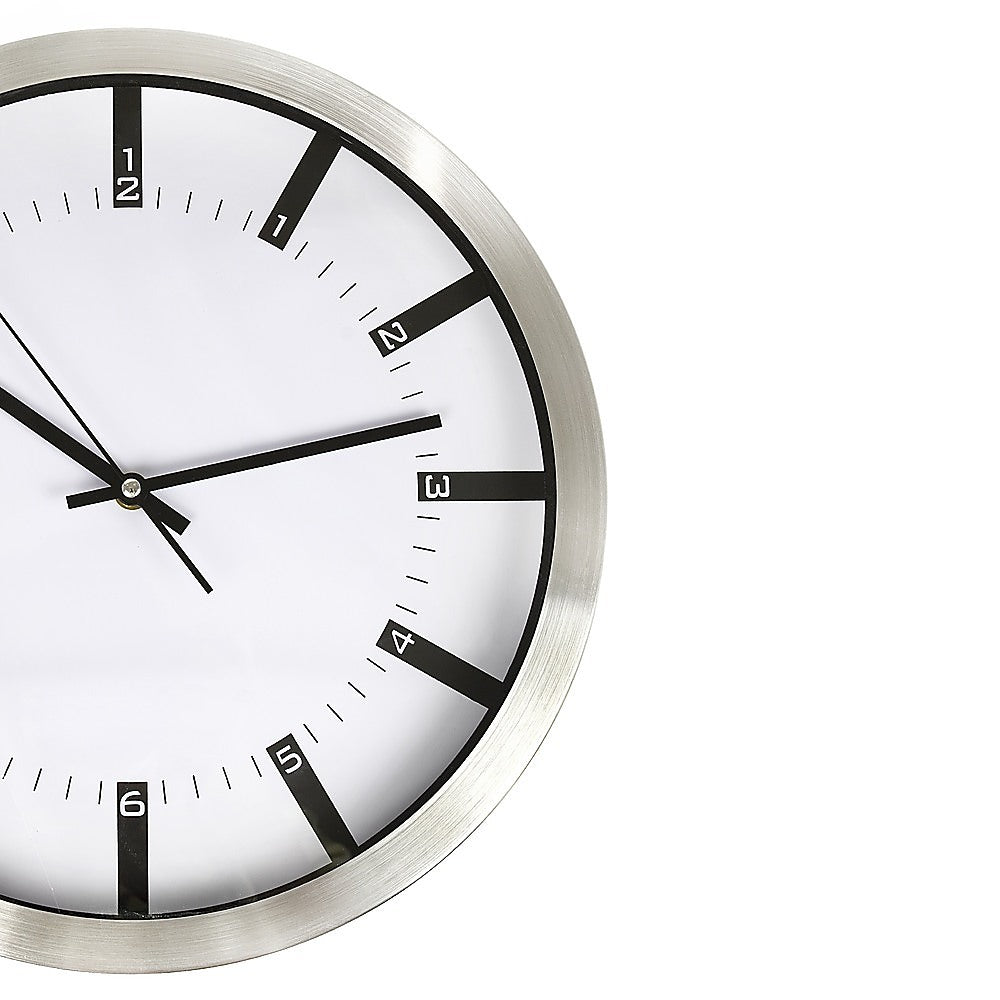 Clocks: Modern Wall Clock Silent Non-Ticking Quartz Battery Operated Stainless Steel