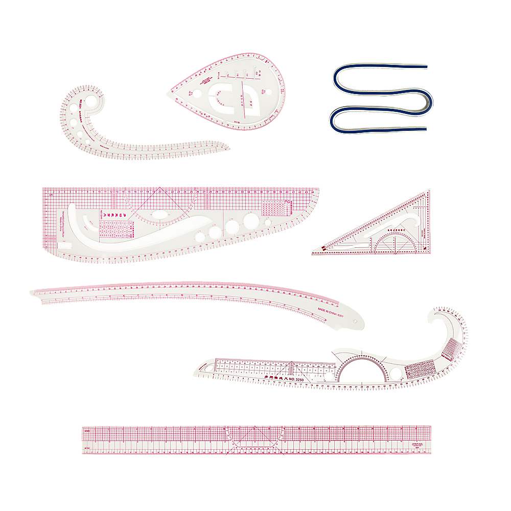 Arts & Crafts: 9pc French Curve Ruler Set DIY Sewing Pattern Measuring Tool for Dressmaker