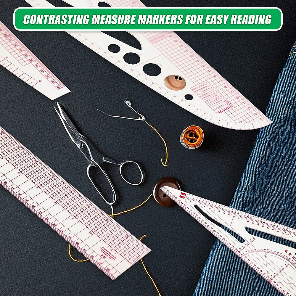 Arts & Crafts: 9pc French Curve Ruler Set DIY Sewing Pattern Measuring Tool for Dressmaker