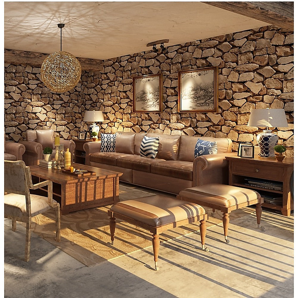 Building Materials: Rustic Rock Brick Wallpaper