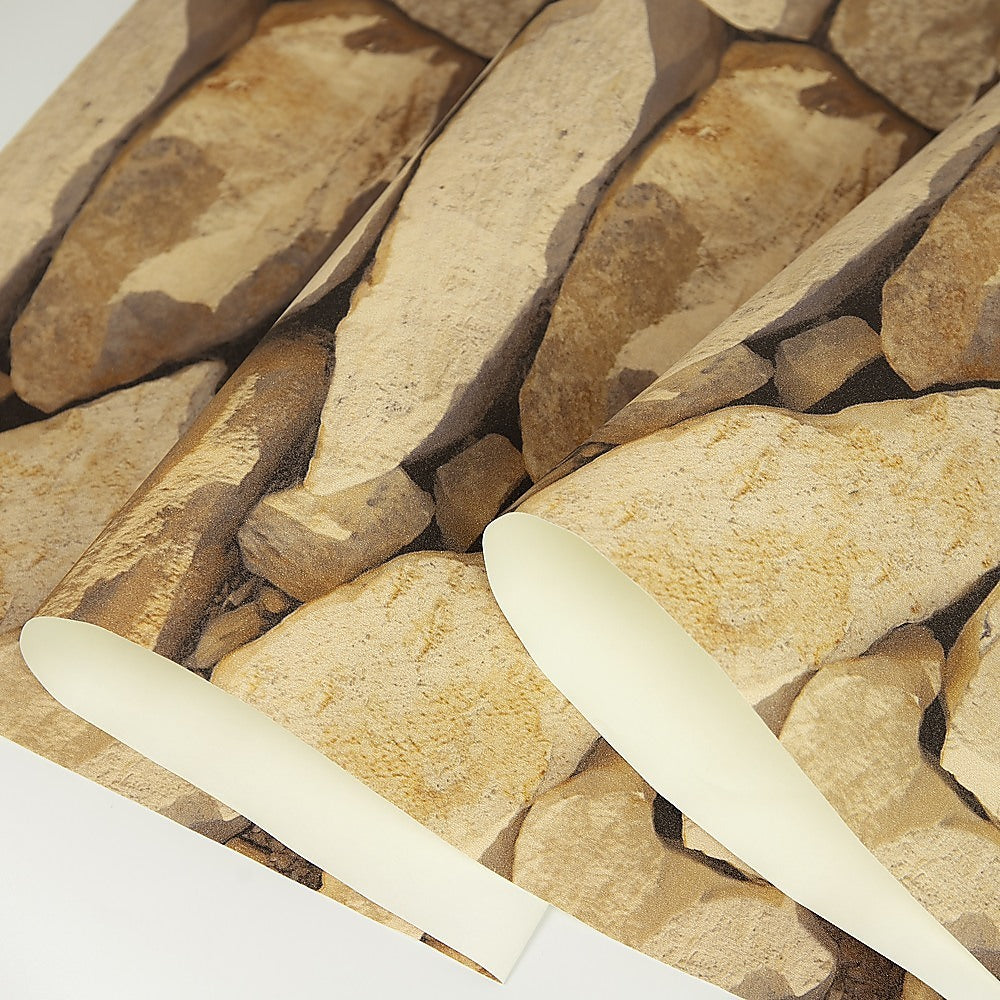 Building Materials: Rustic Rock Brick Wallpaper