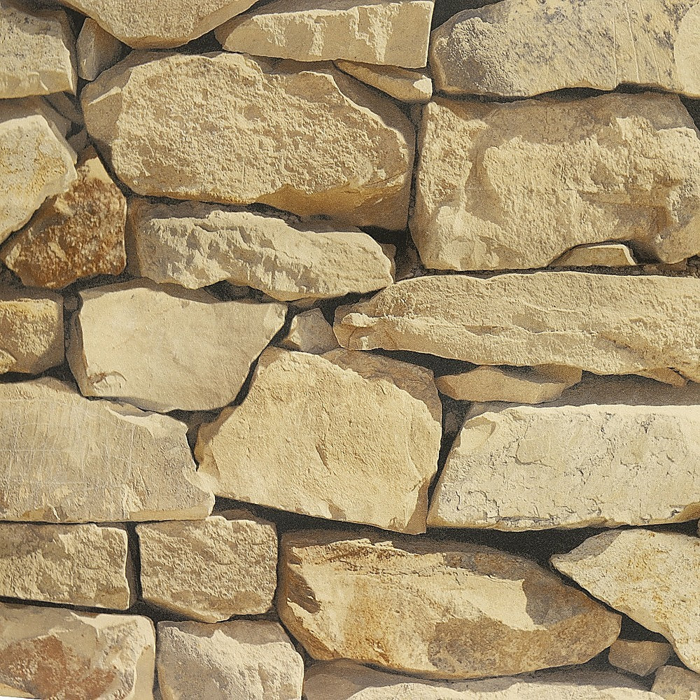 Building Materials: Rustic Rock Brick Wallpaper