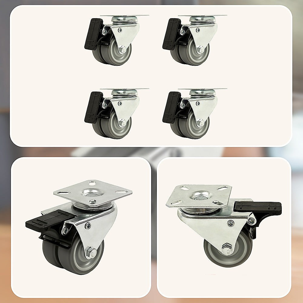 Ladders & Scaffolding: 4x 2 Inch Heavy Duty Swivel Castor Wheels 50mm Brake