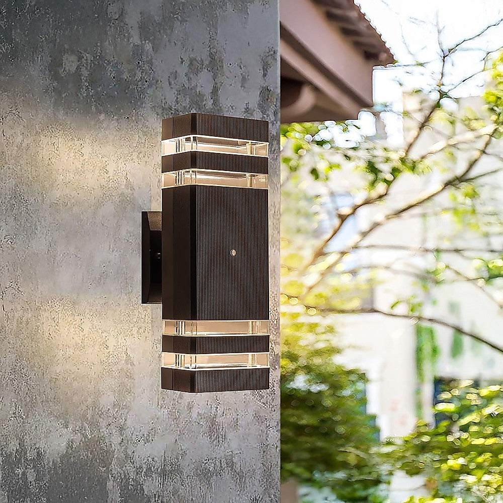 Gardening Accessories: Modern 12 Inch LED Up Down Wall Light Dual Lamp with Dusk to Dawn Sensor