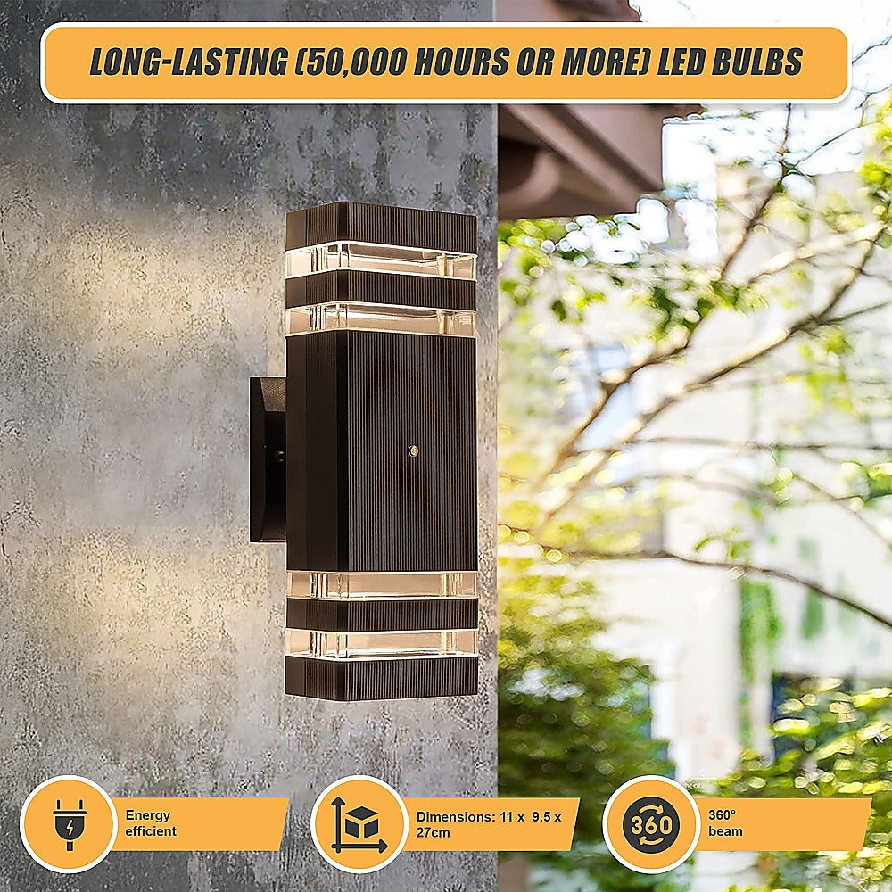 Gardening Accessories: Modern 12 Inch LED Up Down Wall Light Dual Lamp with Dusk to Dawn Sensor