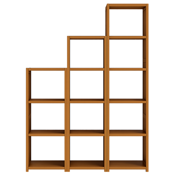 3 Piece Bamboo Adjustable Shelf Set – Bookcase Display Storage Rack Stand