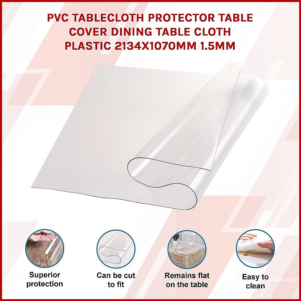 Kitchen Utensils: PVC Tablecloth Protector Table Cover Dining Table Cloth Plastic 2134x1070mm 1.5mm