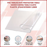 PVC Tablecloth Protector Table Cover Dining Table Cloth Plastic 2134x1070mm 1.5mm