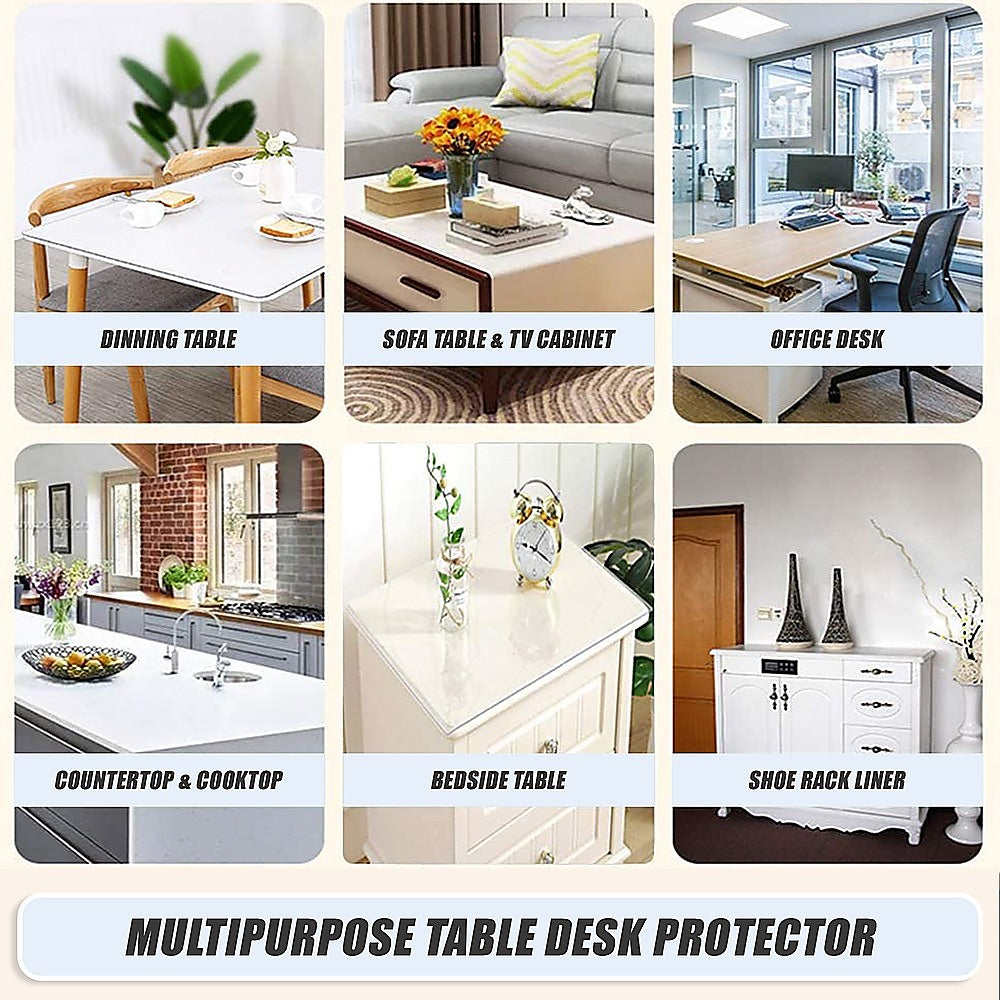 Kitchen Utensils: PVC Tablecloth Protector Table Cover Dining Table Cloth Plastic 2134x1070mm 1.5mm