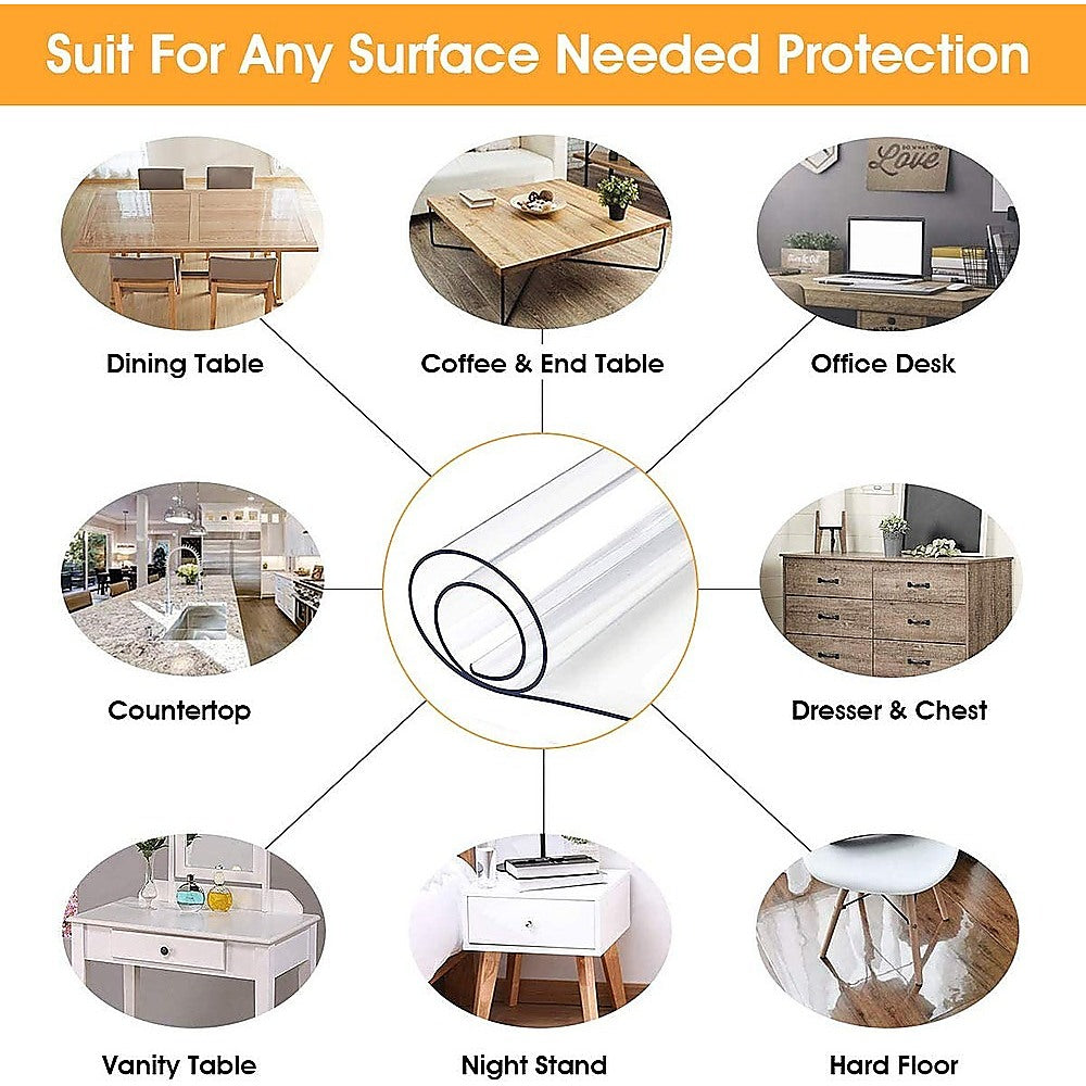 Kitchen Utensils: PVC Tablecloth Protector Table Cover Dining Table Cloth Plastic 2800x1170mm 2.0mm