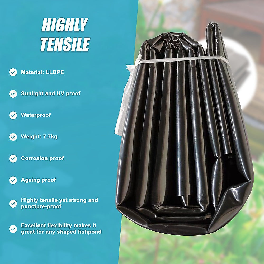 Gardening Accessories: Fish Pond Liner 3 x 4.6m x 0.5mm Garden Pool Membrane Reinforced