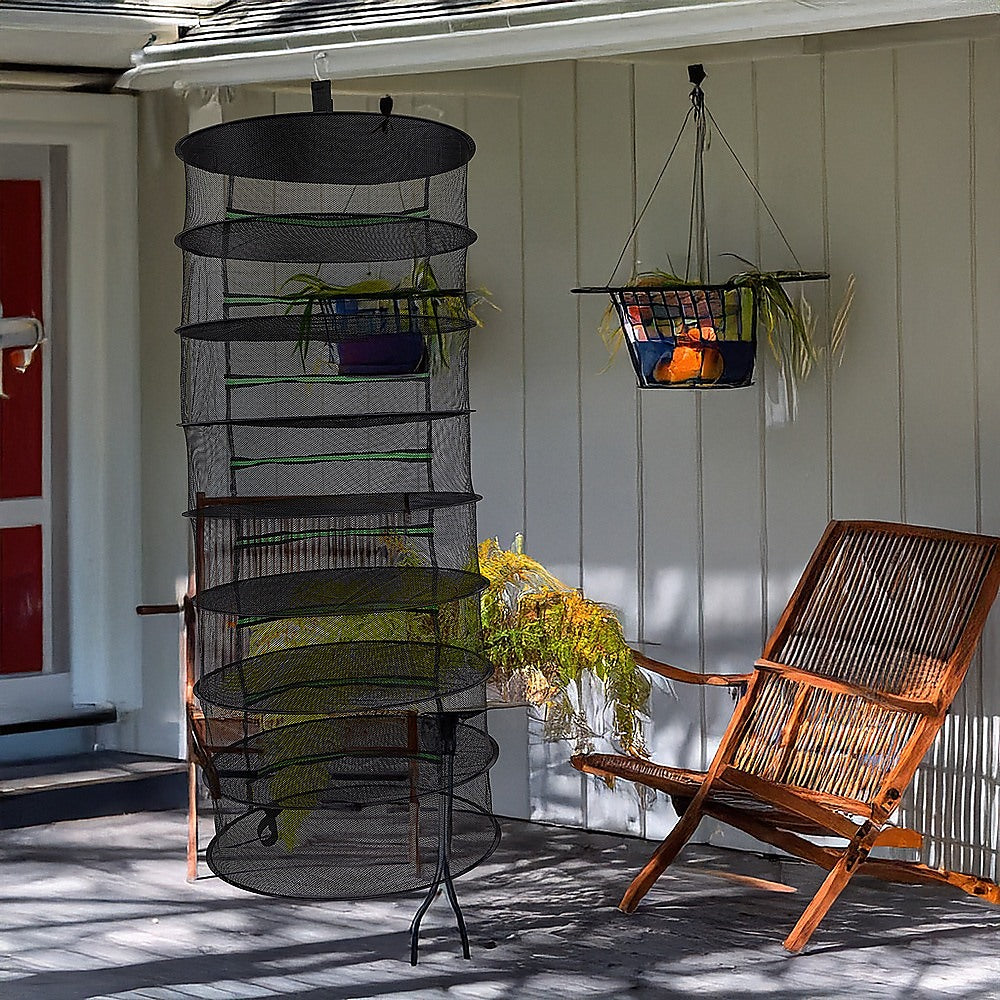 Gardening Accessories: Herb Drying Rack Net 8 Layer Dryer Mesh Hanging Dryer Rack Zipper Dry Rack
