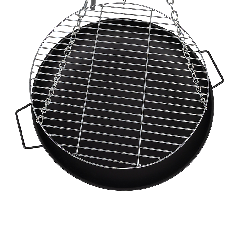 Tripod Garden Fire Pit BBQ – Cast Iron & Steel Round Outdoor Fire Bowl