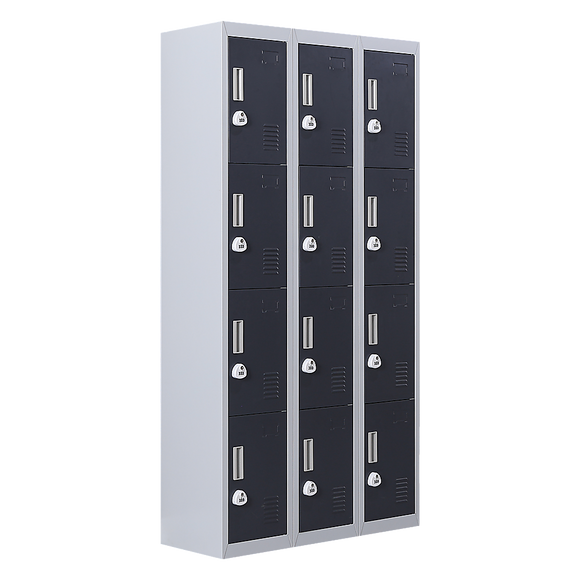 12-Door Locker for Office Gym Shed School Home Storage - 3-Digit Combination Lock