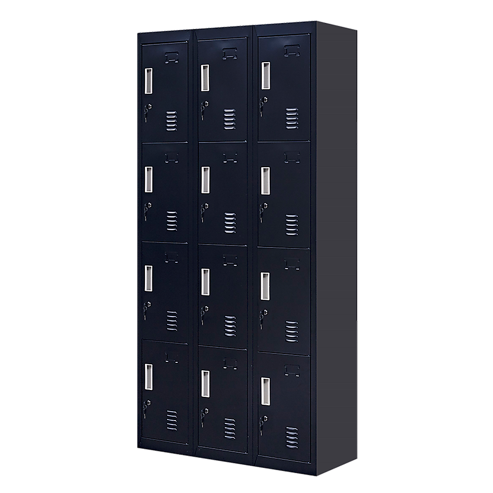 Storage Cabinets: 12-Door Locker for Office Gym Shed School Home Storage - Standard Lock with Keys