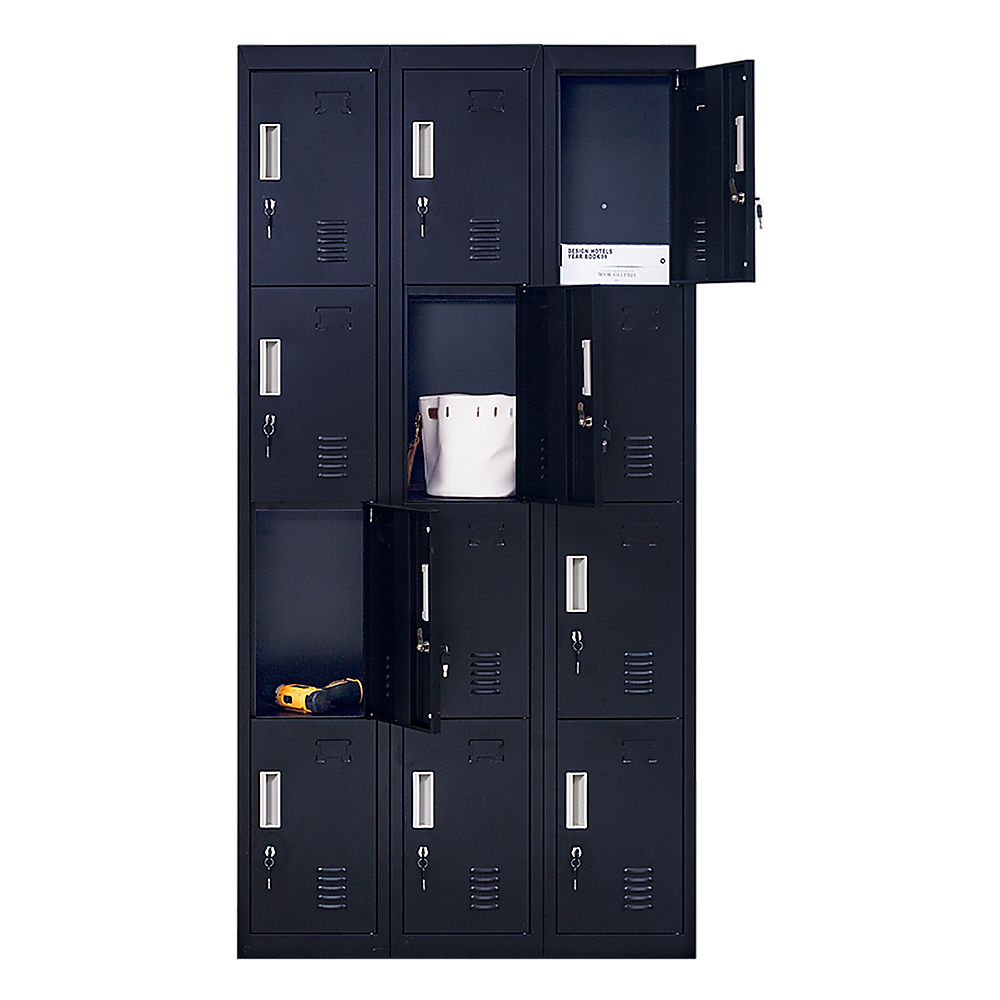 Storage Cabinets: 12-Door Locker for Office Gym Shed School Home Storage - Standard Lock with Keys