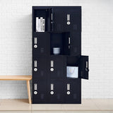 12-Door Locker for Office Gym Shed School Home Storage - 4-Digit Combination Lock