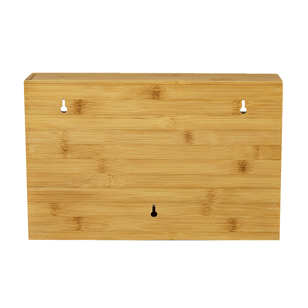 Kitchen Utensils: 3 Grids Bamboo Food Wrap Dispenser Cutter Foil Cling Film Storage Holder Box Kitchen