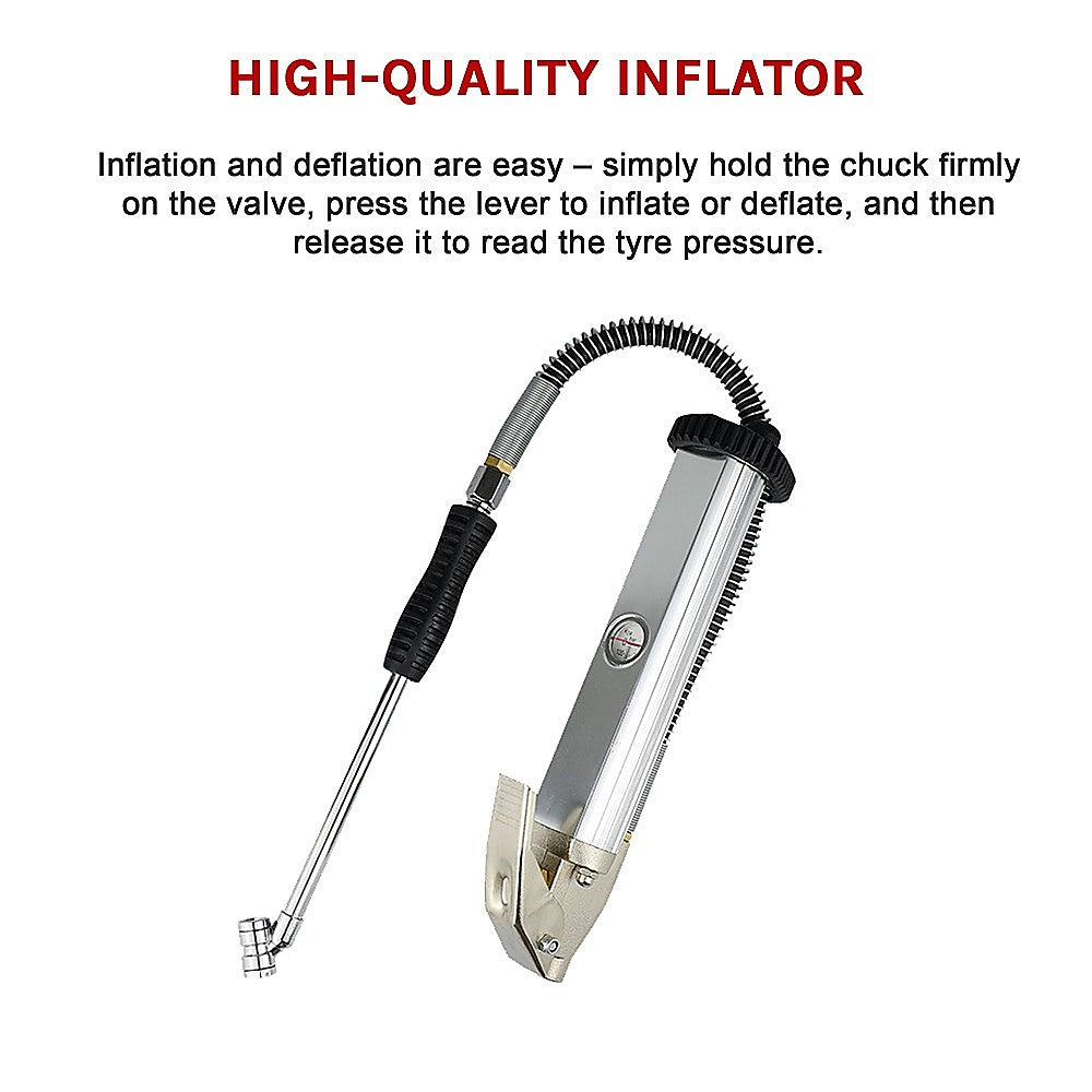 Masonry Tools: Professional Tyre Inflator with Gauge Air Line Pressure Tester Tyre Pump