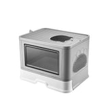 Cat Litter: Jumbo Hooded Cat Litter Box Tray Pet Kitty Toilet for Large Cats w Hair Grooming