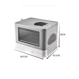 Cat Litter: Jumbo Hooded Cat Litter Box Tray Pet Kitty Toilet for Large Cats w Hair Grooming