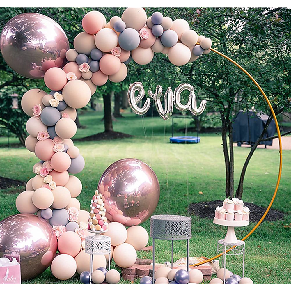 Gardening Accessories: 3M Gold Wedding Hoop Round Circle Arch Backdrop Flower Display Stand Frame Background