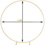 3M Gold Wedding Hoop Round Circle Arch Backdrop Flower Display Stand Frame Background