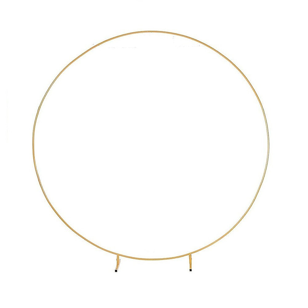 Gardening Accessories: 3M Gold Wedding Hoop Round Circle Arch Backdrop Flower Display Stand Frame Background