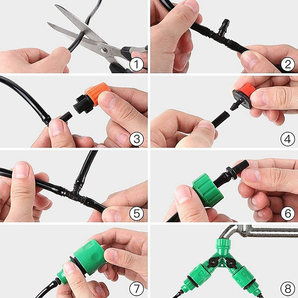 Gardening Accessories: Drip Irrigation System Plant Self Garden Watering Hose Spray Kit