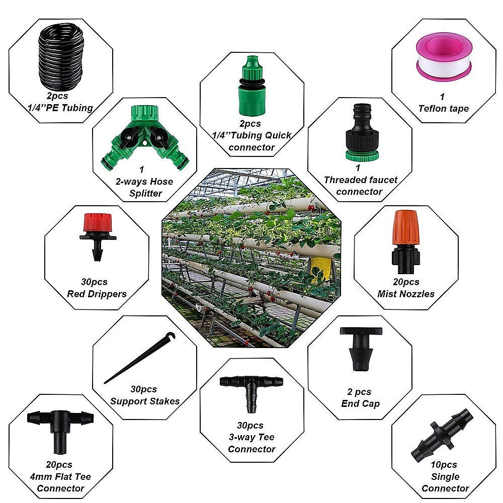 Gardening Accessories: Drip Irrigation System Plant Self Garden Watering Hose Spray Kit